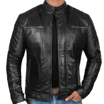 Men's Oregon Black Cafe Racer Jacket