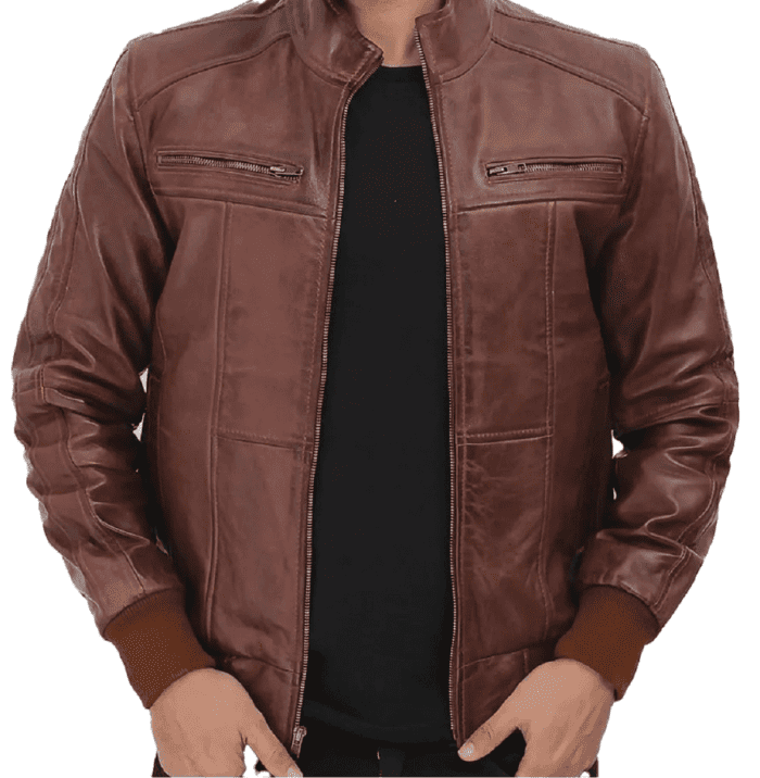 Men's Lambskin Bomber Leather Jacket