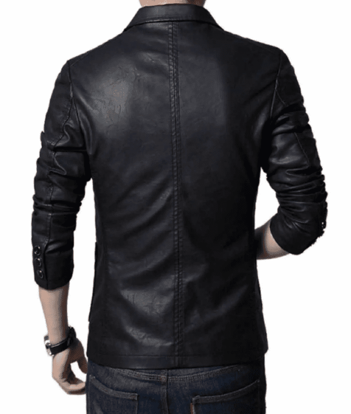 Men's Slim Fit Black Leather Jacket