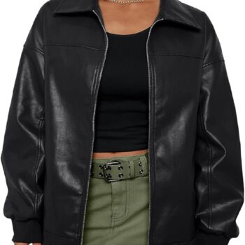 Women Going Out Outfits Leather Bomber Winter Jacket