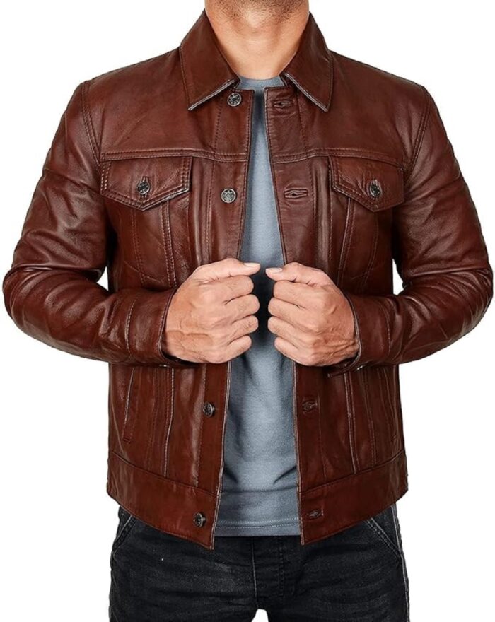 Men's Classic Fashion Motorcycle Leather Jacket