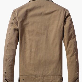 Men Lightweight Khaki Cotton Jacket For All Season