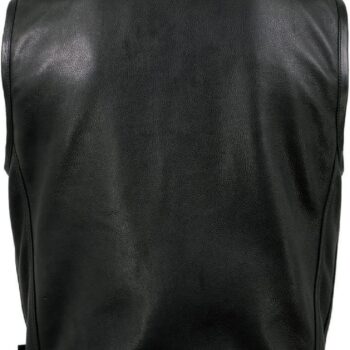 Men's Black Leather Motorcycle Biker Rider Vest