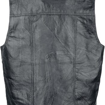 Men's Buffalo Leather Motorcycle Black Vest