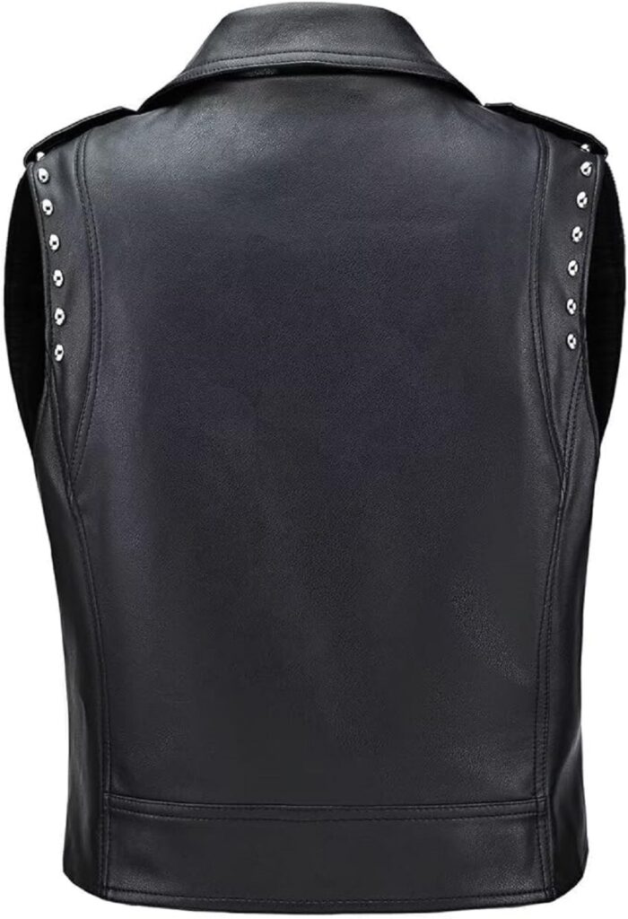 Women Rivet Motorcycle Biker Leather Vest