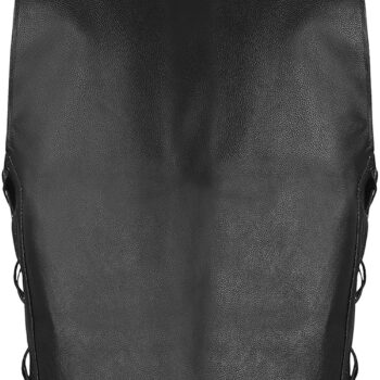 Men Classic Club Style Black Leather Vest