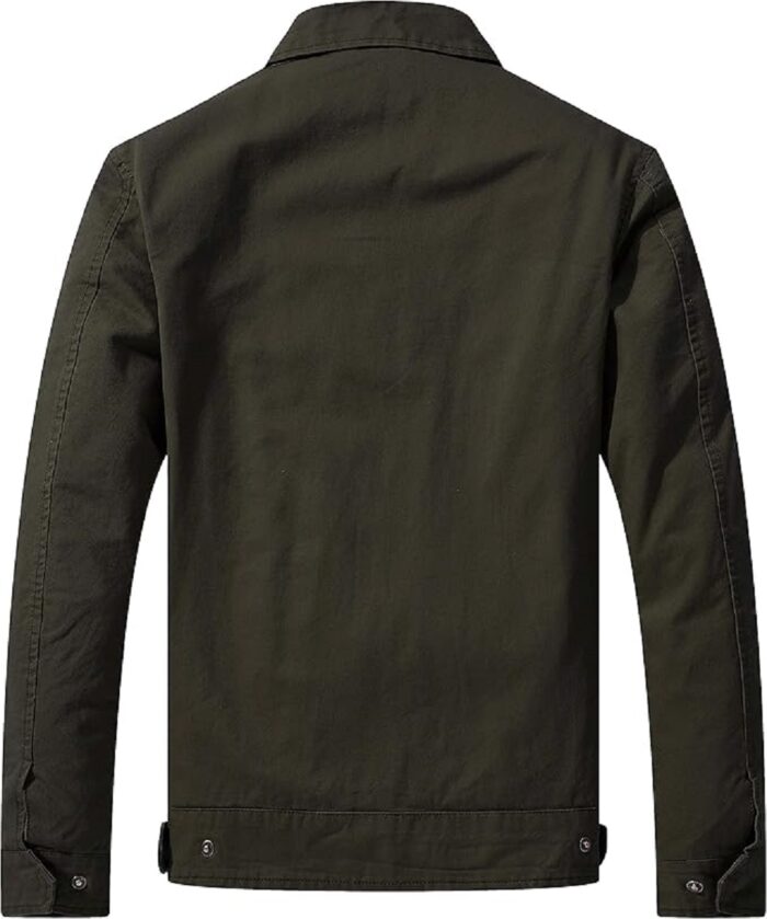 Men Lightweight Green Cotton Jacket For All Season