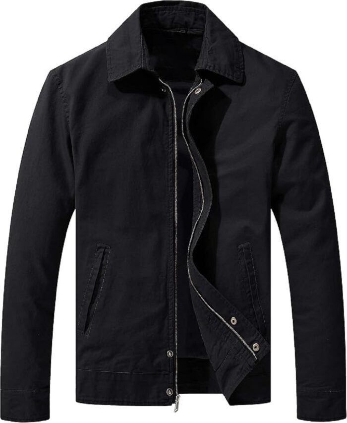 Men Lightweight Green Black Jacket For All Season